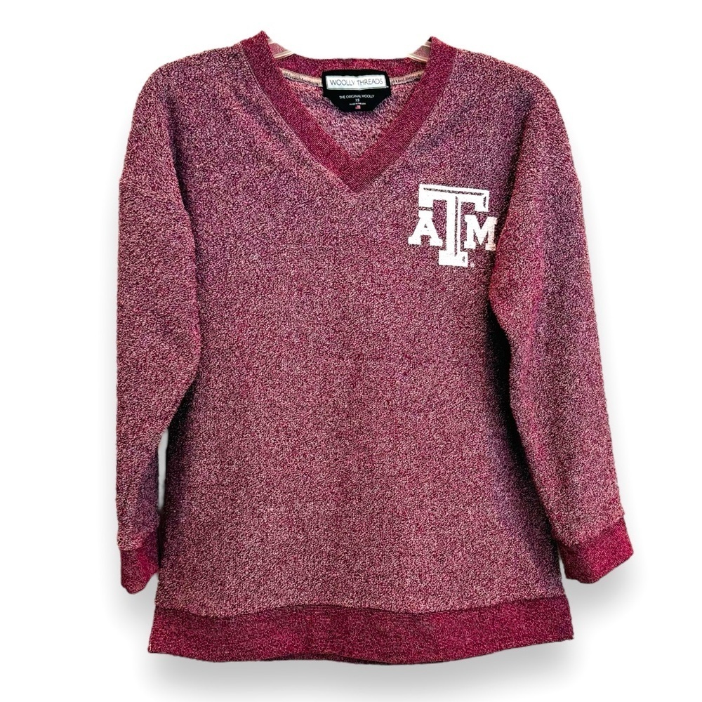 Woolly Threads Texas A&M Aggies "The Original Woolly" V-neck pullover sweatshirt